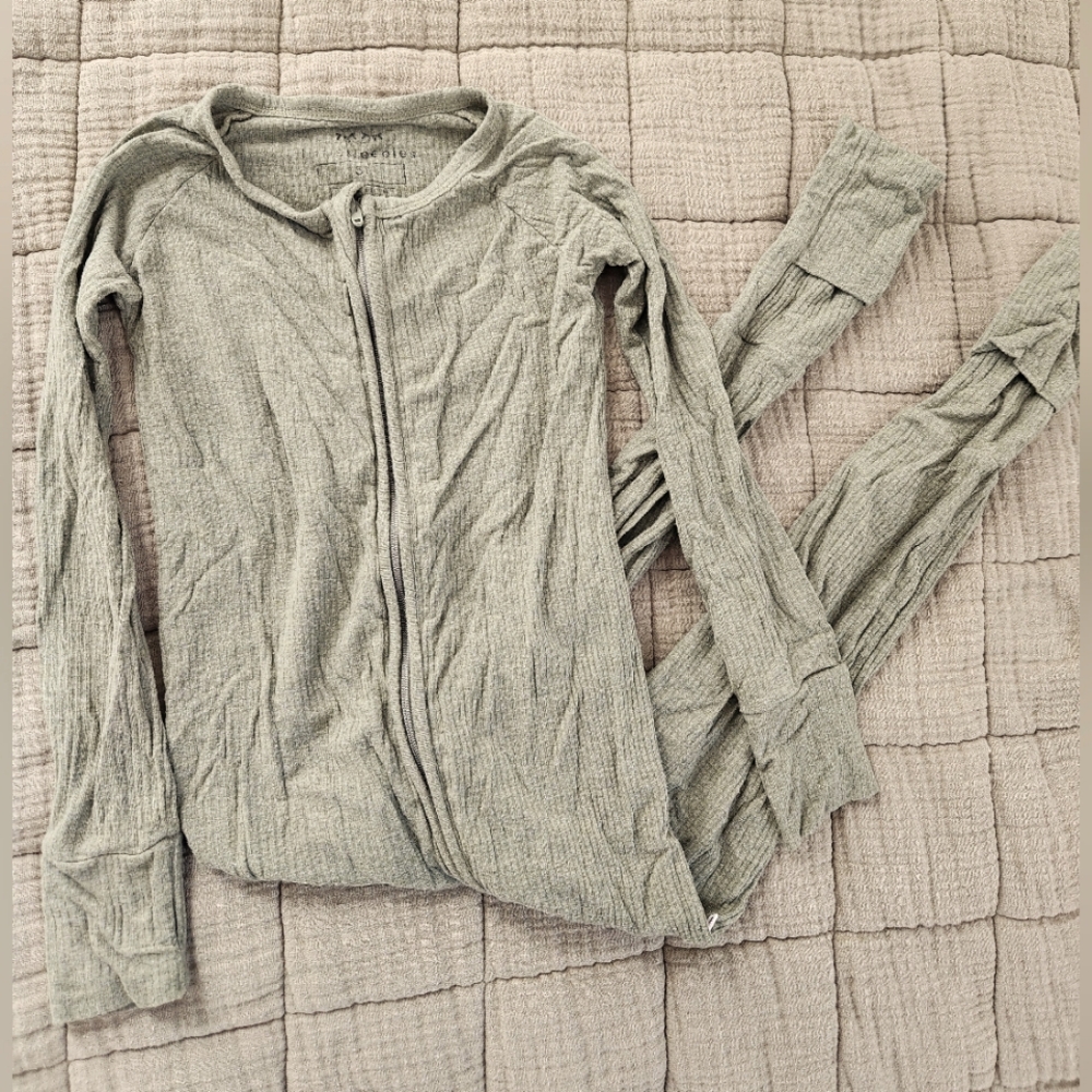 Little Sleepies 3T Olive Green Ribbed Pajamas